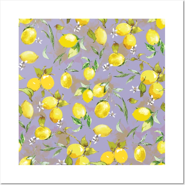 Watercolor lemons 6 Wall Art by B&K